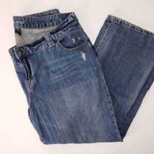 Lane Bryant Womens Jeans Sz 24 100% Cotton Straight Legs Distressed Pockets